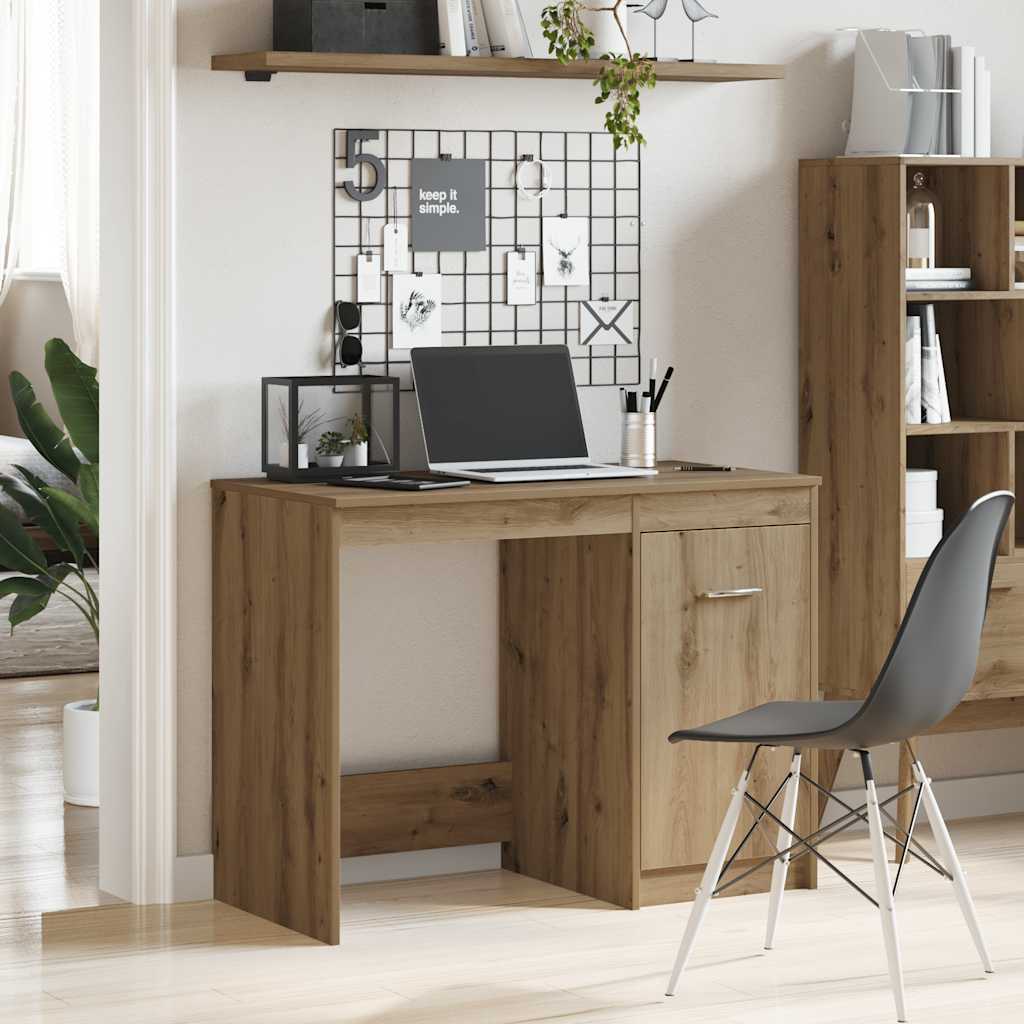 vidaXL kézműves tölgy színű szerelt fa íróasztal 100 x 50 x 76 cm