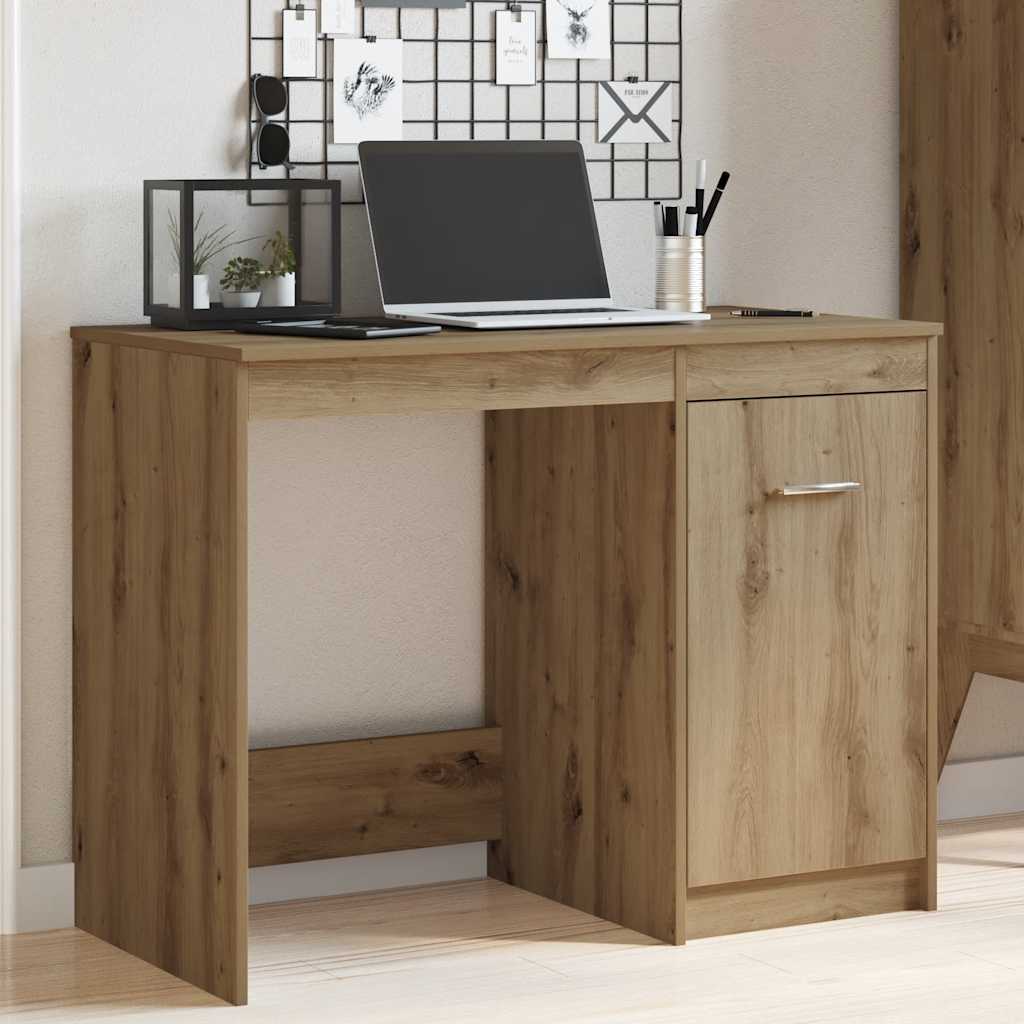 vidaXL Birou, stejar artizanal, 100x50x76 cm, lemn prelucrat