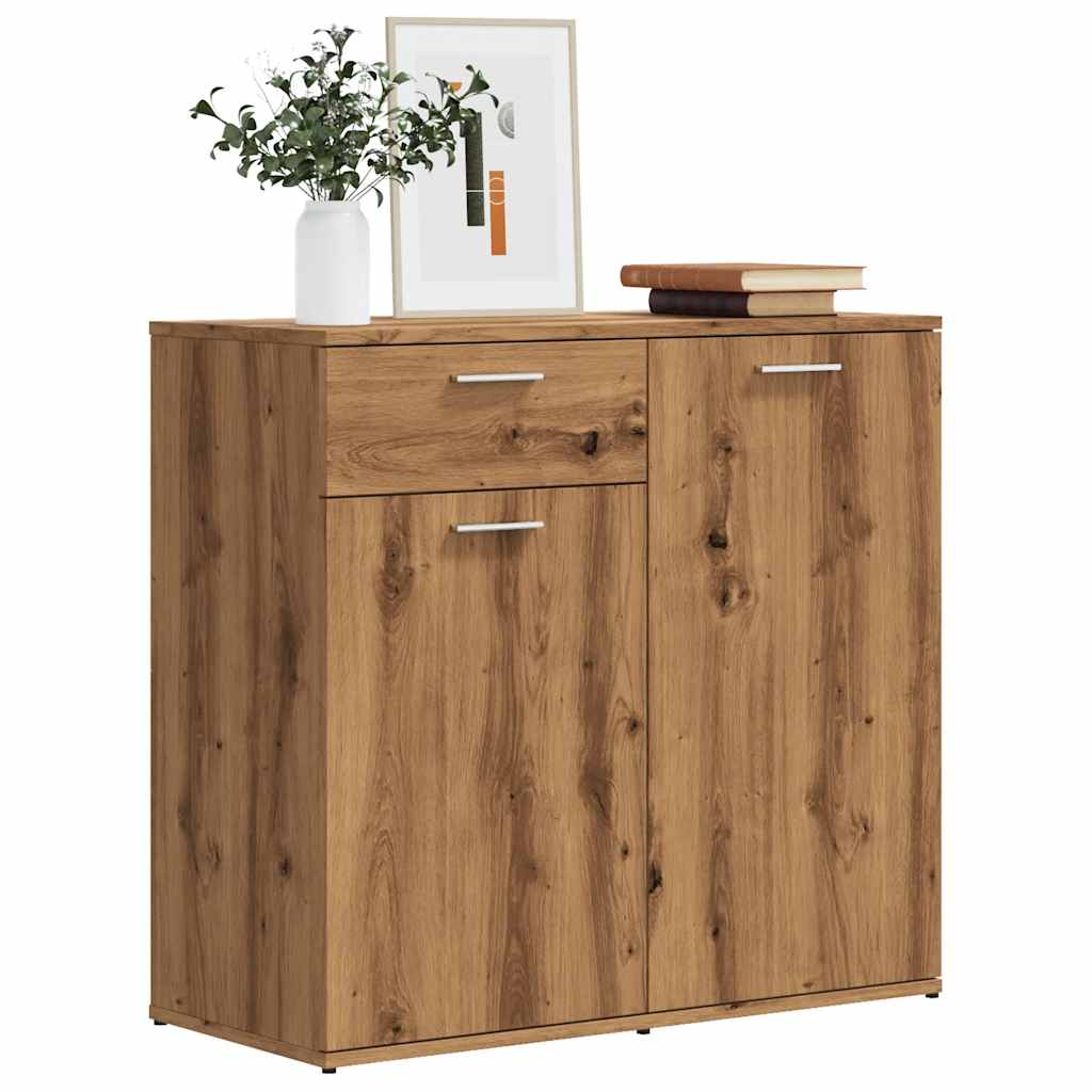 vidaXL Dressoir 80x36x75 cm bewerkt hout artisanaal eikenkleur