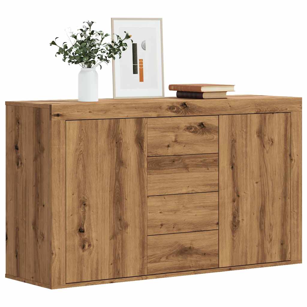 vidaXL Dressoir 120x36x69 cm bewerkt hout artisanaal eikenkleurig