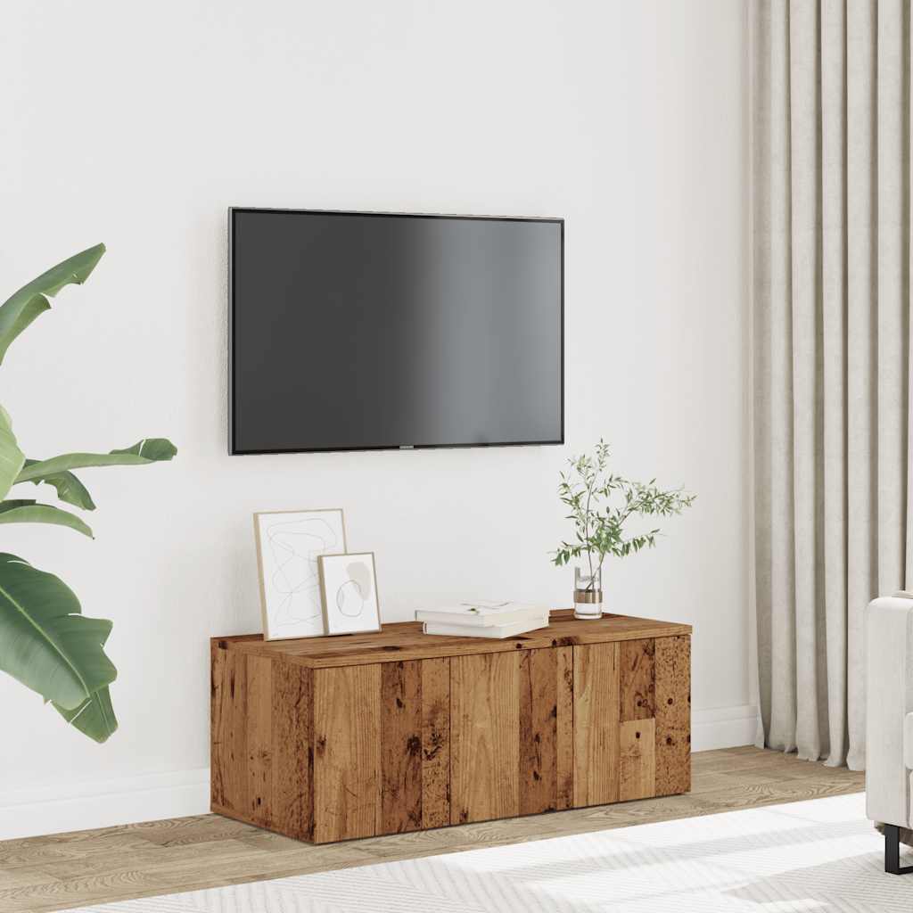 vidaXL Tv-meubel 80x34x30 cm bewerkt hout oud houtkleurig