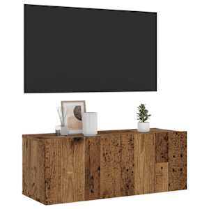Nástěnná TV skříňka old wood 80 x 30 x 30 cm kompozitní dřevo - obrázek 1