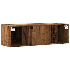 Nástěnná TV skříňka old wood 100 x 30 x 30 cm kompozitní dřevo - obrázek 6