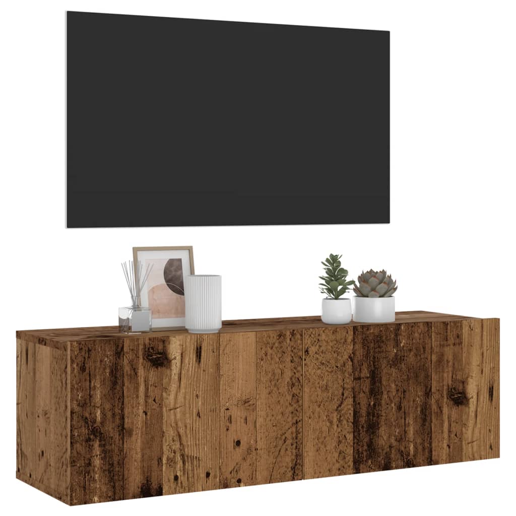 vidaXL TV-Wandschrank Altholz-Optik 100x30x30 cm Holzwerkstoff