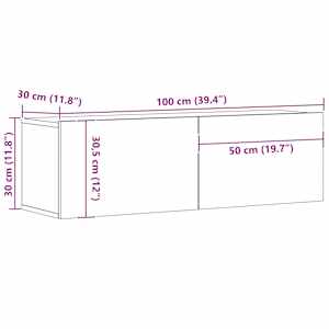 Nástěnná TV skříňka dub artisan 100x30x30 cm kompozitní dřevo - obrázek 9