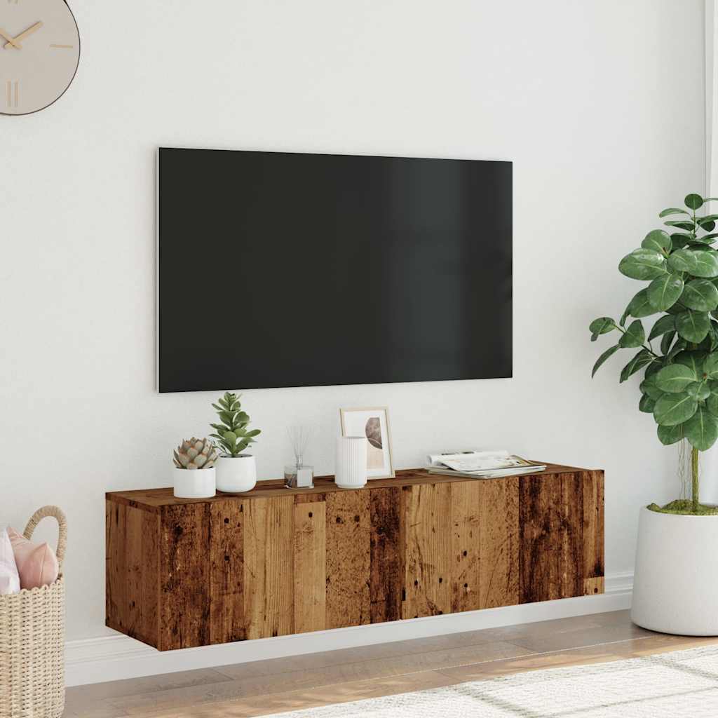 vidaXL Tv-wandmeubel 120x30x30 cm bewerkt hout oud houtkleurig