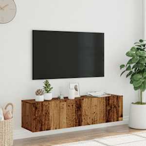 Nástěnná TV skříňka old wood 120 x 30 x 30 cm kompozitní dřevo - obrázek 3