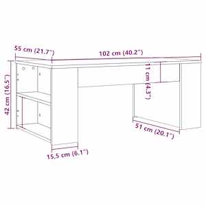 Konferenční stolek old wood 102 x 55 x 42 cm kompozitní dřevo - obrázek 9