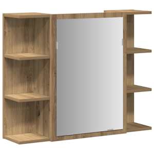 Koupelnová zrcadlová skříňka dub artisan 80x20,5x64 cm kompozit - obrázek 2
