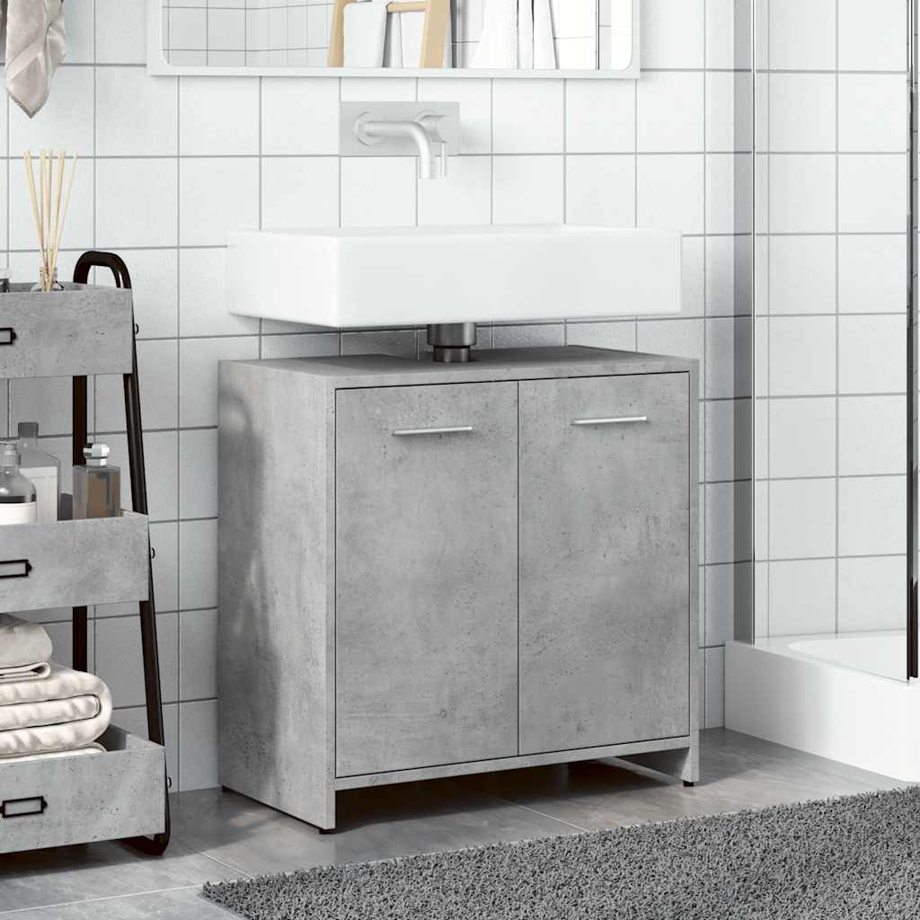 vidaXL Wastafelkast 60x33x60 cm bewerkt hout betongrijs afbeelding