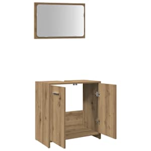 Koupelnová skříňka se zrcadlem dub artisan kompozitní dřevo - obrázek 5