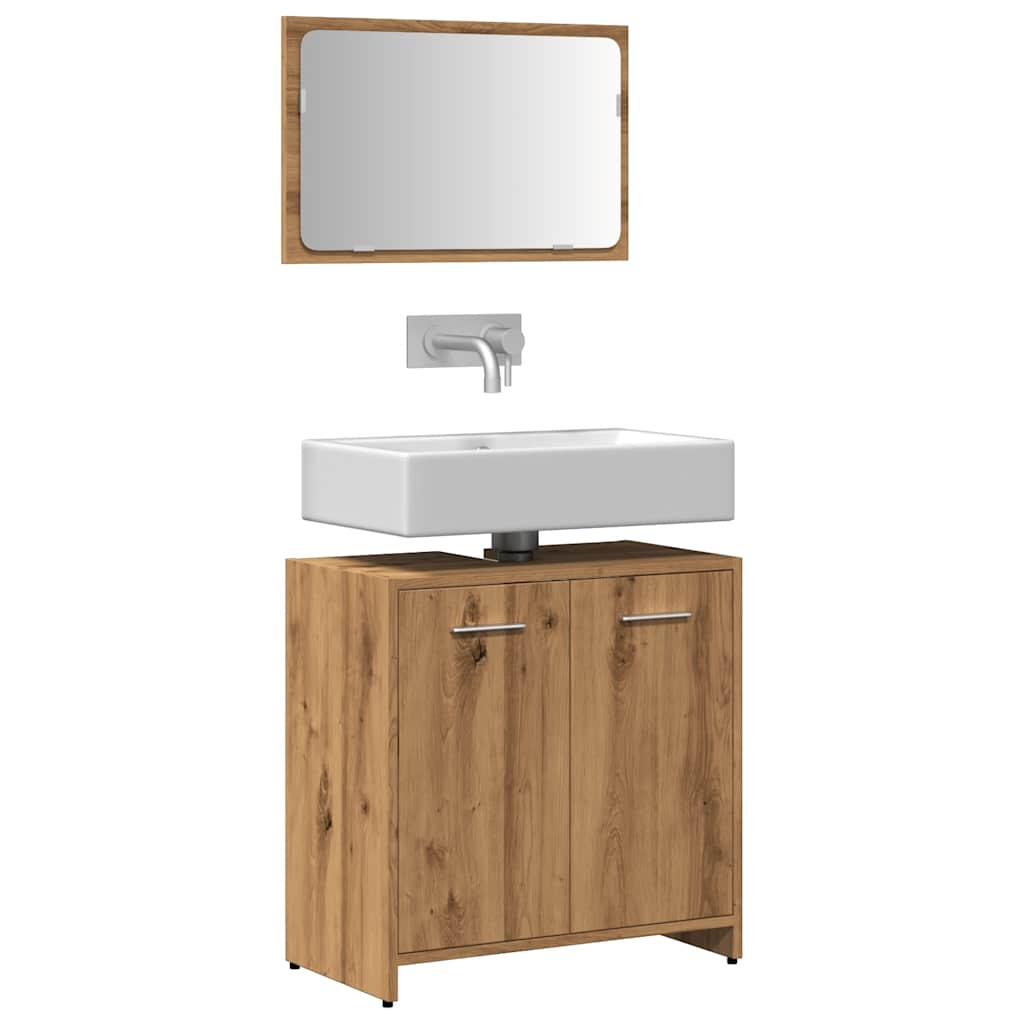 Photos - Bathroom Furniture Set VidaXL Bathroom Cabinet with Mirror Artisan Oak Engineered Wood 