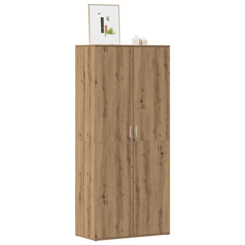 vidaXL Schoenenkast 80x39x178 cm bewerkt hout artisanaal eikenkleur afbeelding