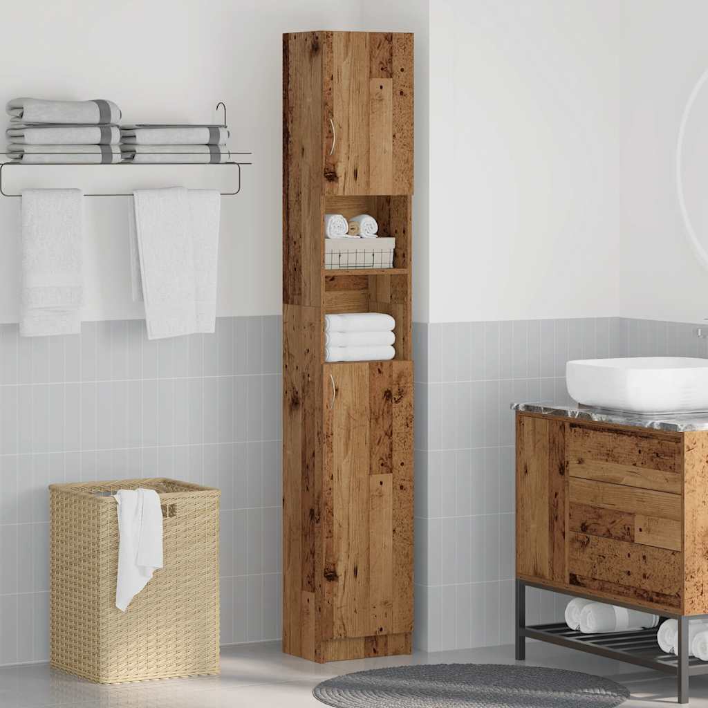 Thumbnail - vidaXL Badschrank Altholz-Optik 32x25,5x190 cm Holzwerkstoff
