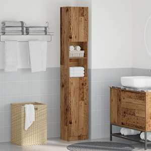 Koupelnová skříňka old wood 32 x 25,5 x 190 cm kompozitní dřevo - obrázek 3