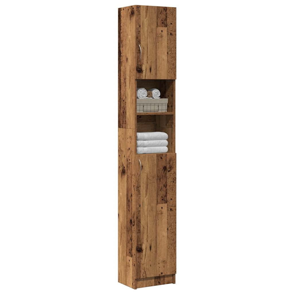 vidaXL Badschrank Altholz-Optik 32x25,5x190 cm Holzwerkstoff