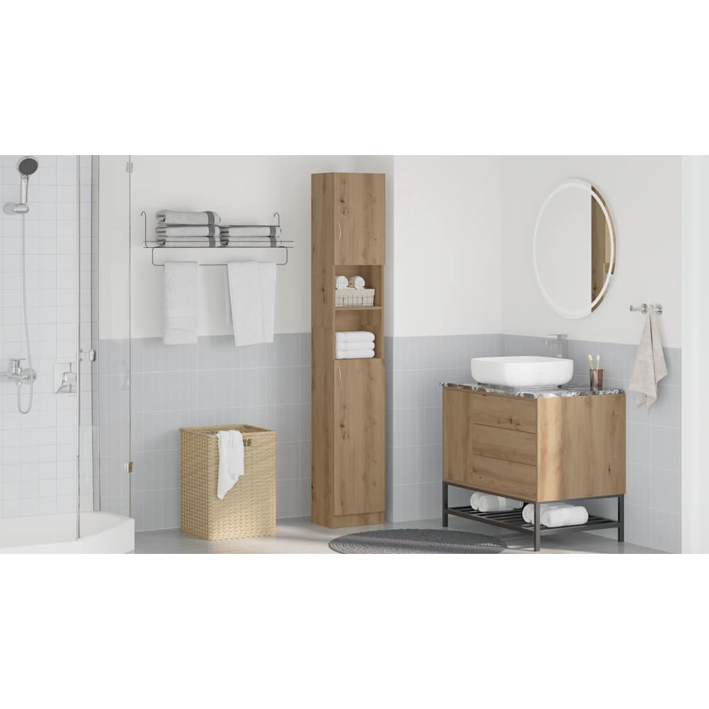 Thumbnail - vidaXL Badschrank Artisan-Eiche 32x25,5x190 cm Holzwerkstoff