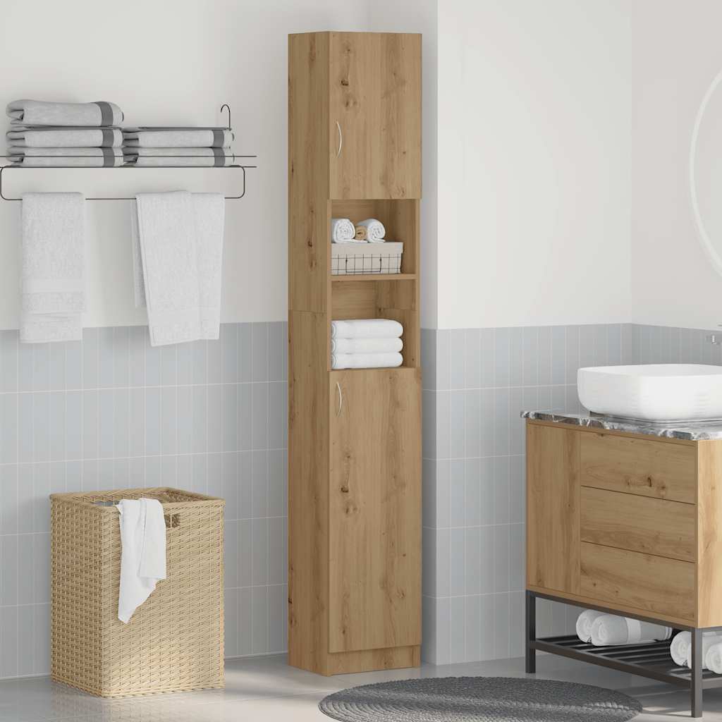 Thumbnail - vidaXL Badschrank Artisan-Eiche 32x25,5x190 cm Holzwerkstoff