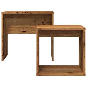 Hnízdové konferenční stolky 2 ks old wood kompozitní dřevo - obrázek 4