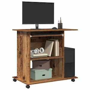 Računalniška miza iz starega lesa 80x50x75 cm Inženirski les