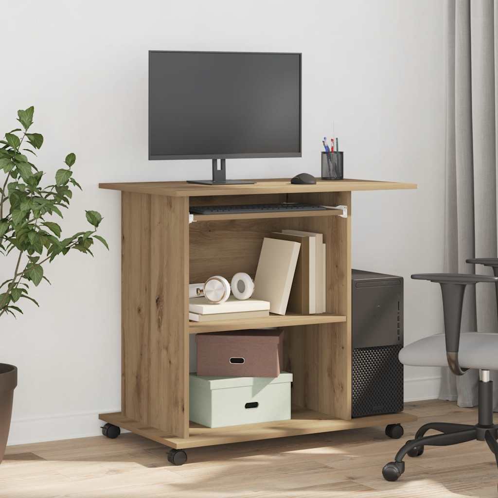 vidaXL Schreibtisch Artisan-Eiche 80x50x75 cm Holzwerkstoff