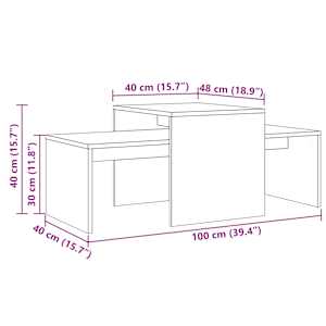 Konferenční stolek dub artisan 100x48x40 cm kompozitní dřevo - obrázek 10
