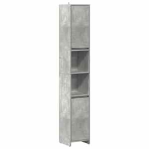 vidaXL vannitoakapp betoonhall 30 x 30 x 183,5 cm puitlaastplaat