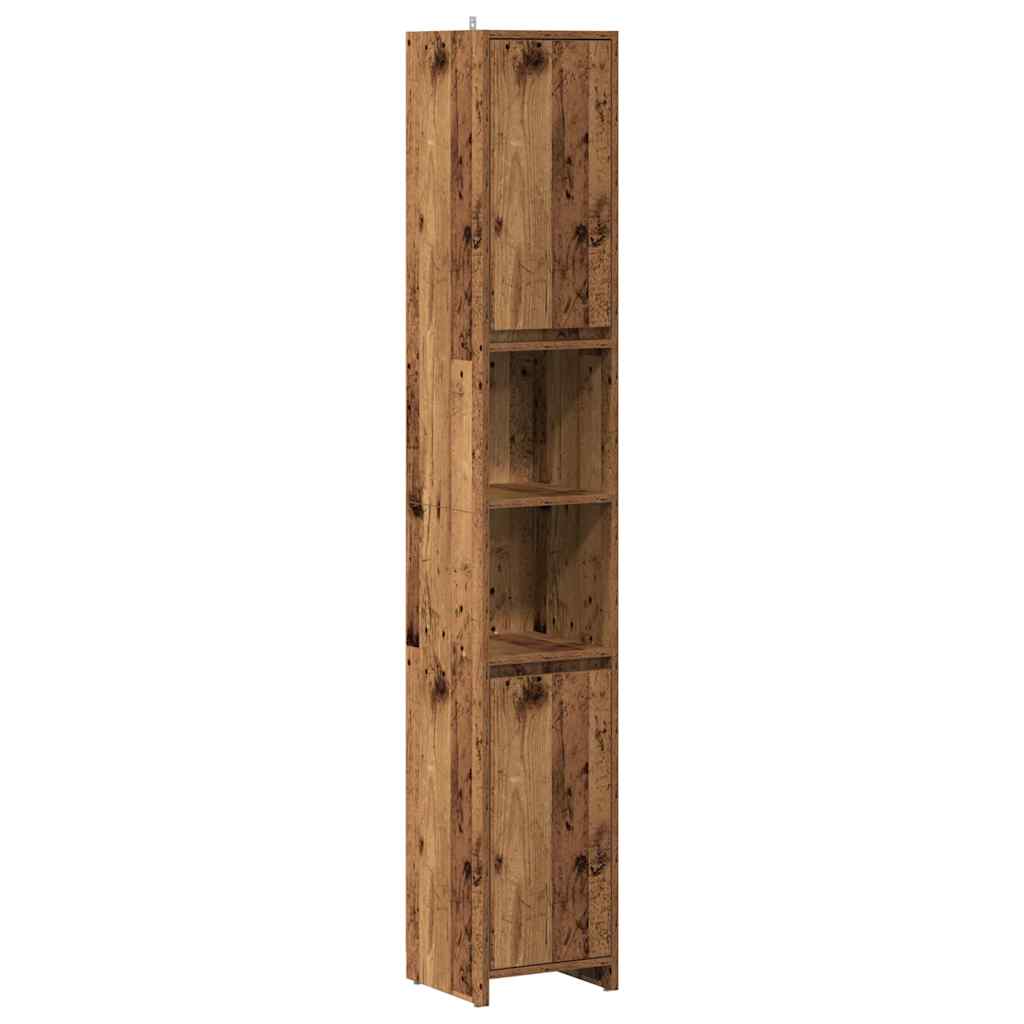 vidaXL Koupelnová skříňka old wood 30 x 30 x 183,5 cm dřevotříska