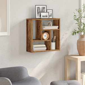 Nástěnná police old wood 45 x 16 x 45 cm kompozitní dřevo - obrázek 3