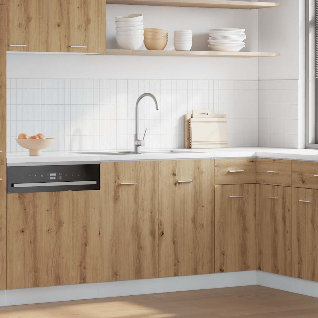 vidaXL Gootsteenkast Lyon 80x46x81,5 cm bewerkt hout artisanaal eikenkleur afbeelding