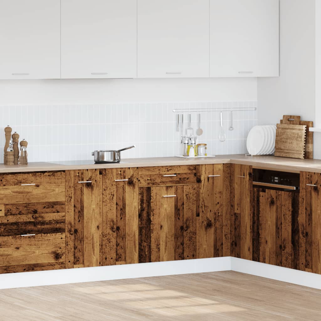 vidaXL Onderkast met lade Lyon 50x46x81,5 cm bewerkt hout oud houtkleurig afbeelding
