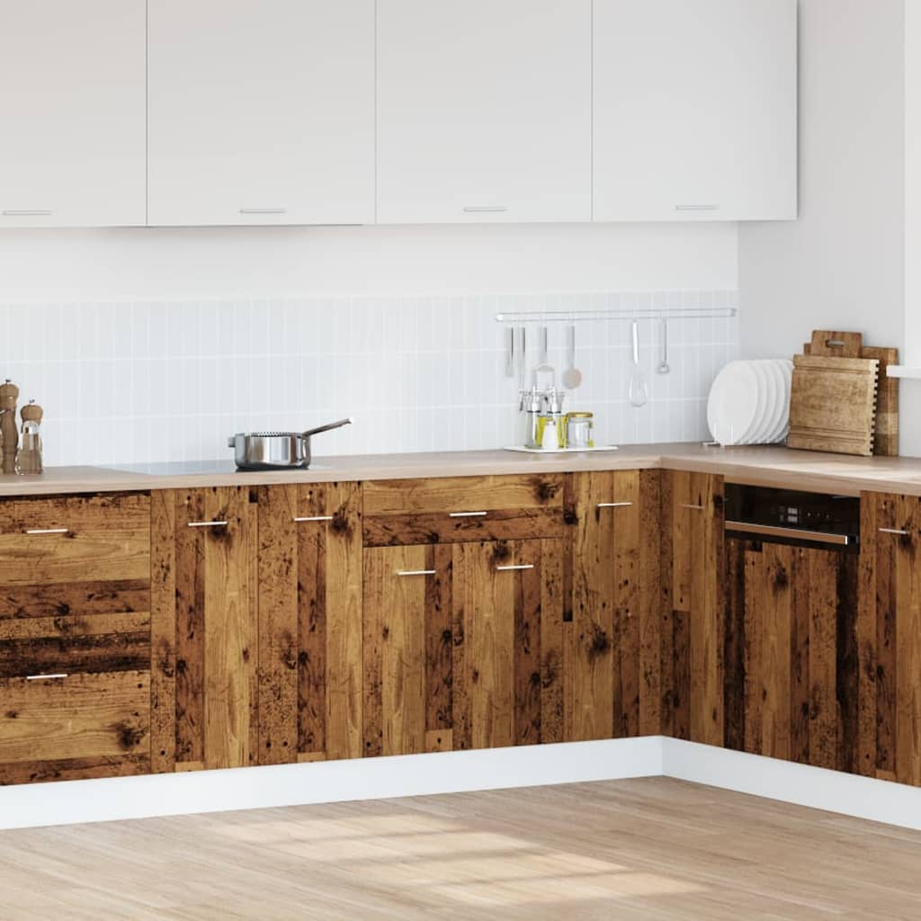 vidaXL Onderkast met lade Lyon 60x46x81,5 cm bewerkt hout oud houtkleurig afbeelding