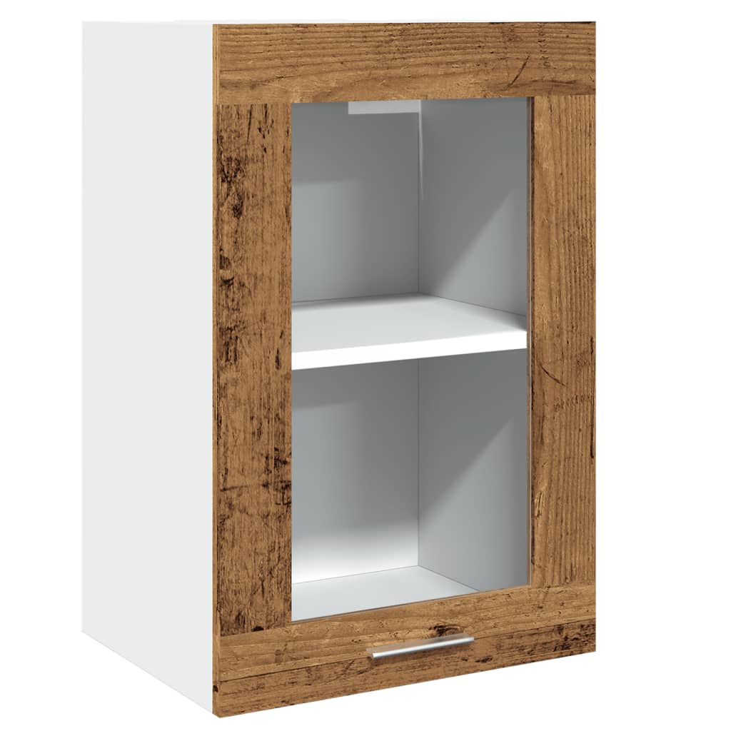 Thumbnail - vidaXL Hängeschrank Lyon Glas Altholz-Optik 40x31x60 cm Holzwerkstoff