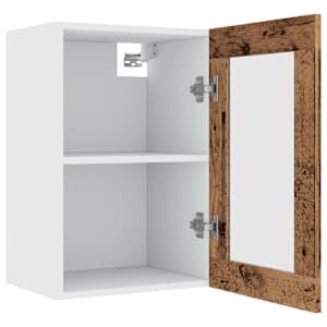 Závěsná skleněná skříňka "Lyon" staré dřevo 40 x 31 x 60 cm, umělé dřevo - obrázek 5