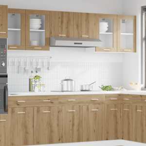 Steklena viseča omarica “Lyon” artisan hrast 40x31x60 cm