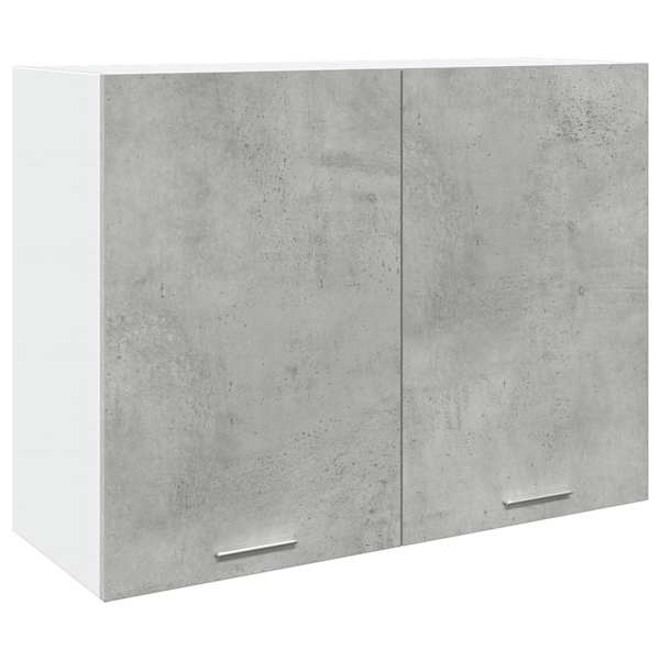 vidaXL rippuv kapp "Lyon", betoonhall, 80 x 31 x 60 cm, t&ouml;&ouml;deldud puit