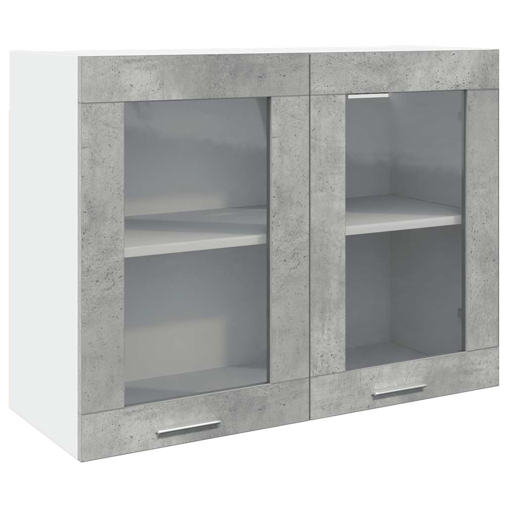 vidaXL Závesná presklená skrinka Concrete Grey 80x31x60 cm