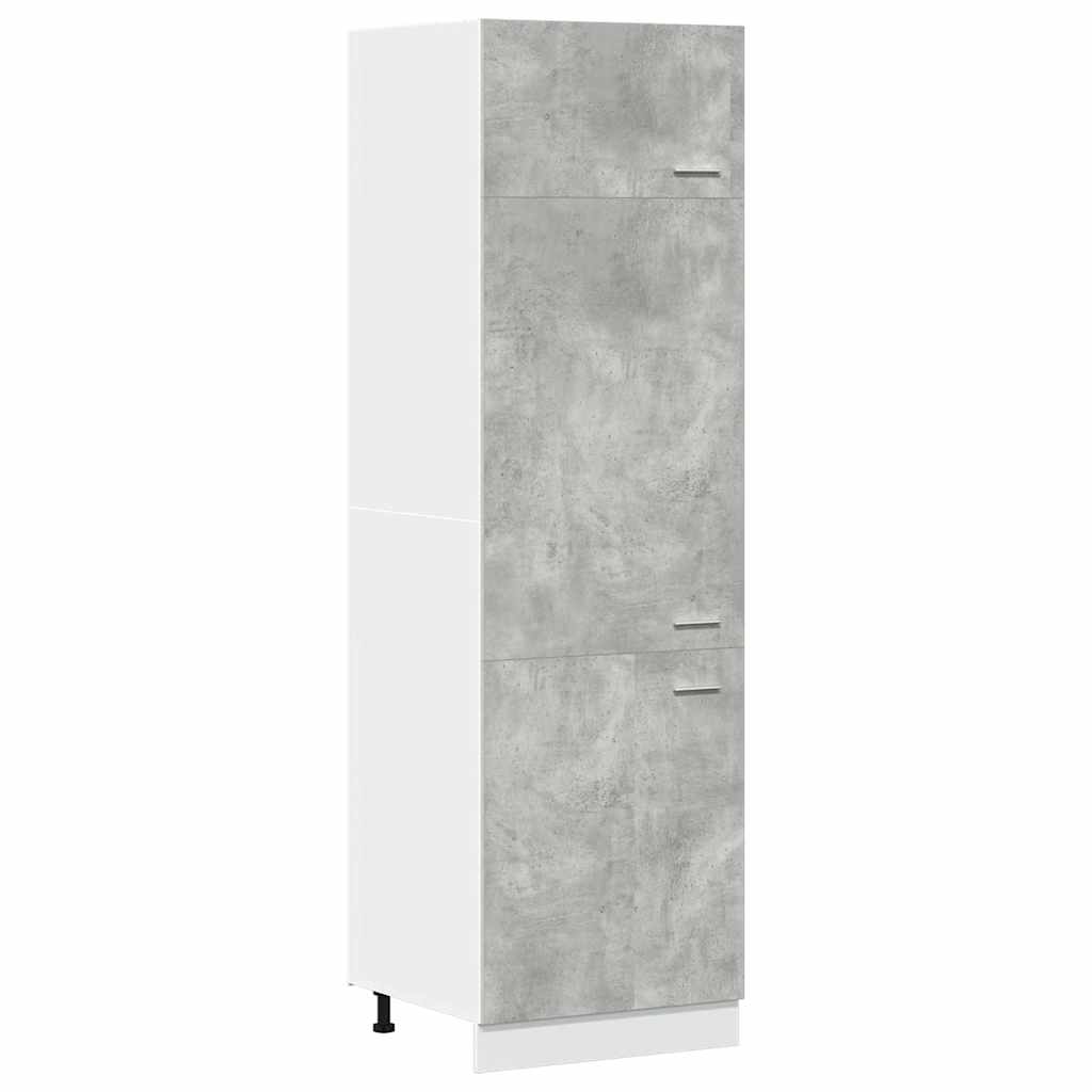 vidaXL Skříň pro vestavnou lednici betonově šedá 60x57x207 dřevotříska