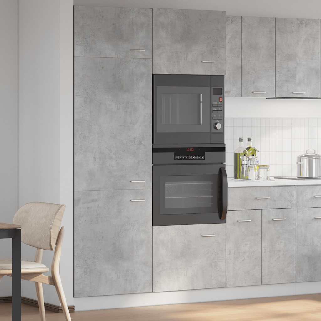 vidaXL Koelkast Lyonkast Lyon 60x57x207 cm bewerkt hout betongrijs afbeelding