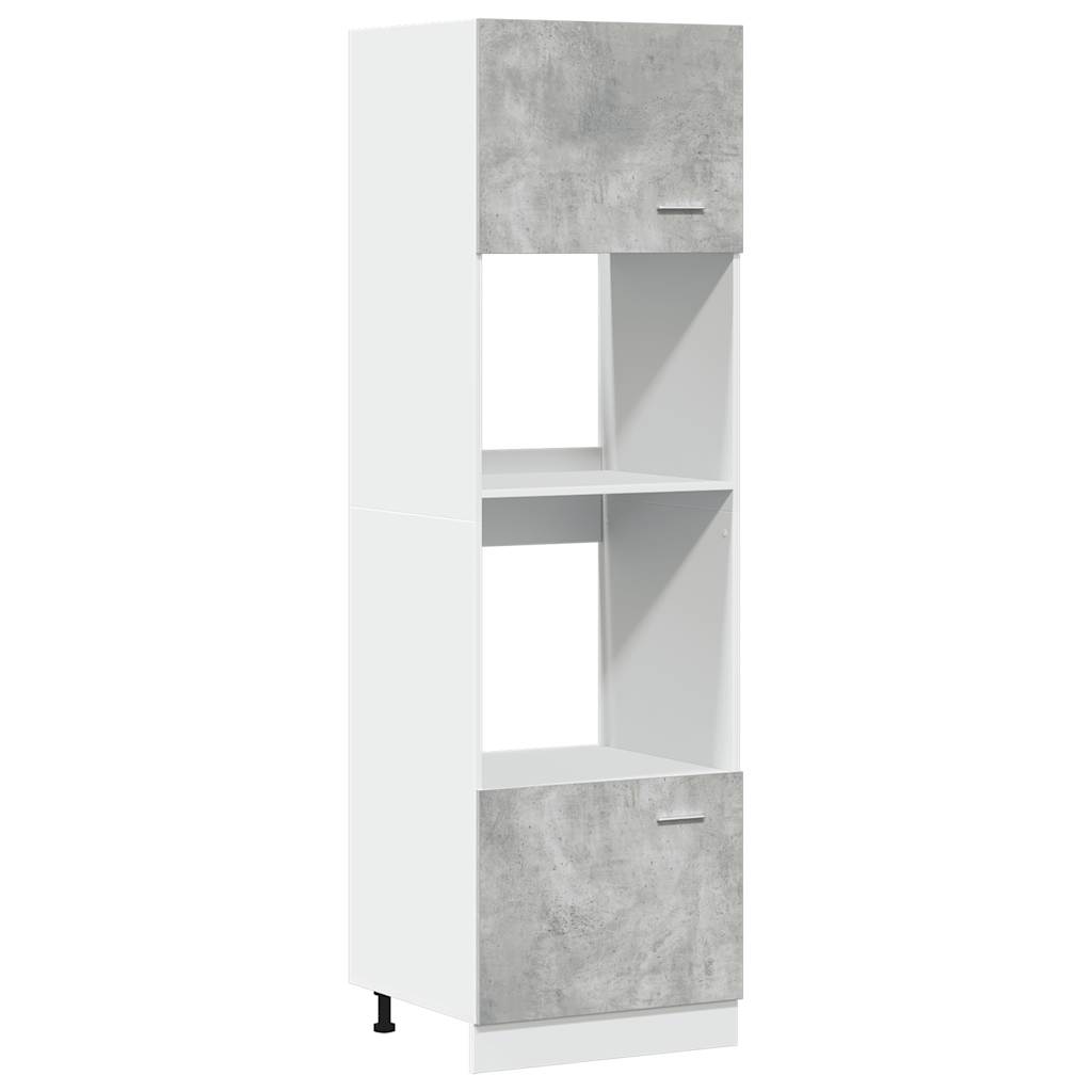 vidaXL Skříňka na mikrovlnku betonově šedá 60x57x207 cm dřevotříska