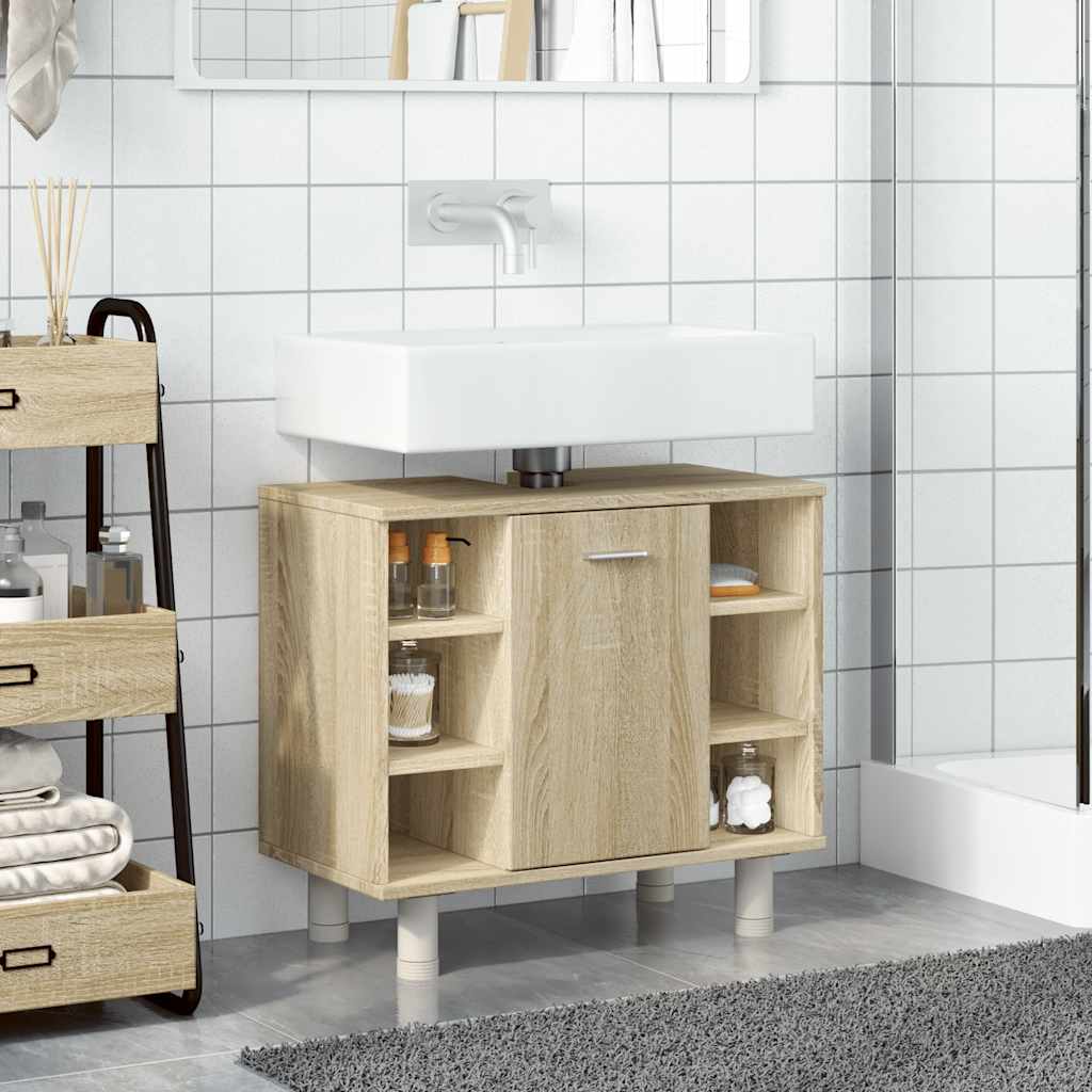 vidaXL Badkamerkast 60x32x53,5 cm spaanplaat sonoma eikenkleurig afbeelding