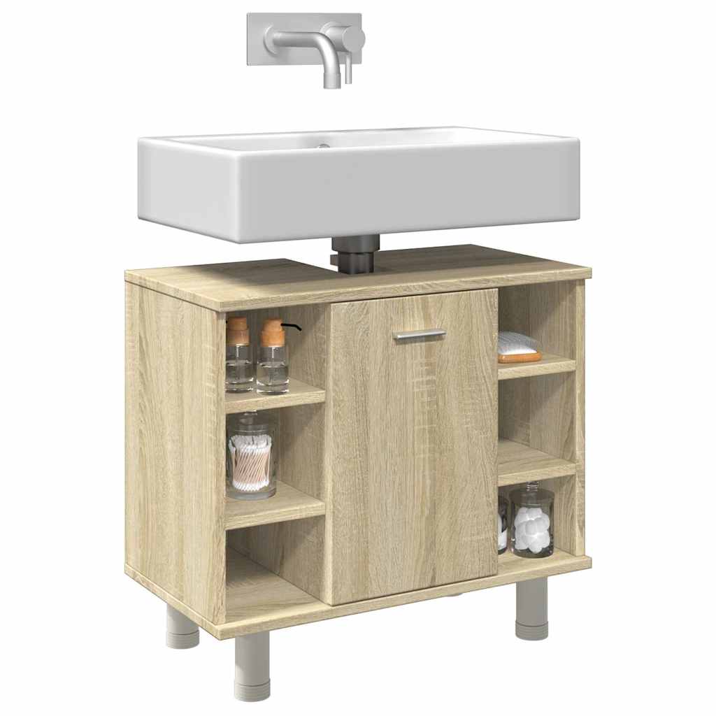 vidaXL Badezimmerschrank Sonoma-Eiche 60x32x53,5 cm Holzwerkstoff