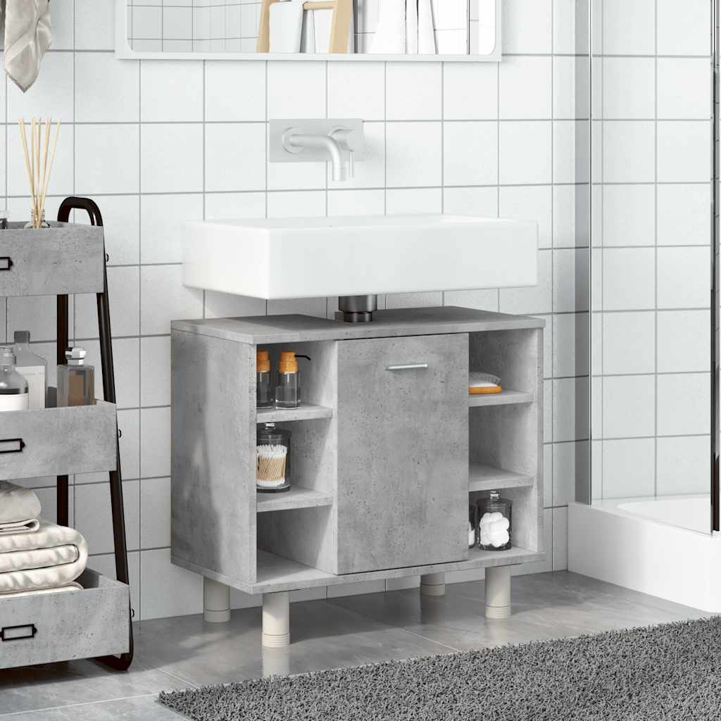 vidaXL Badkamerkast 60x32x53,5 cm spaanplaat betongrijs afbeelding