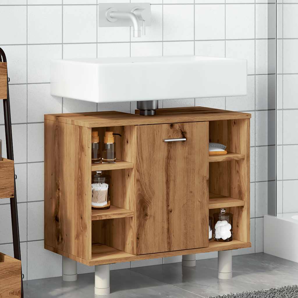 vidaXL Kúpeľňová skrinka Dub Artisan 60x32x53,5 cm Drevo