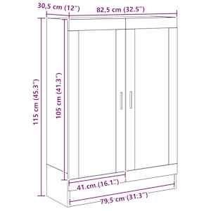 Knihovna dub artisan 82,5 x 30,5 x 115 cm kompozitní dřevo - obrázek 12