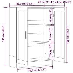 Knihovna old wood 82,5 x 30,5 x 115 cm kompozitní dřevo - obrázek 12