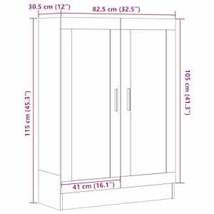 Knihovna old wood 82,5 x 30,5 x 115 cm kompozitní dřevo - obrázek 11