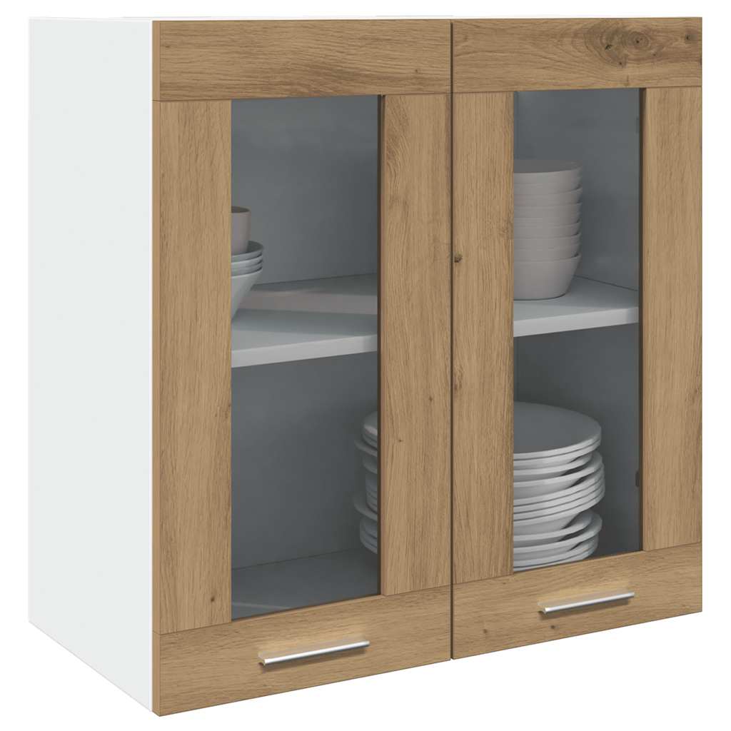 vidaXL Küchen-Wandschrank mit Glastüren Artisan-Eiche 60x31x60 cm