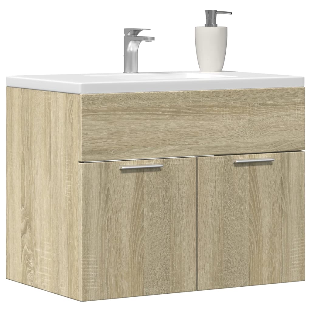 vidaXL Waschbeckenunterschrank Sonoma-Eiche 60x38,5x46cm Holzwerkstoff