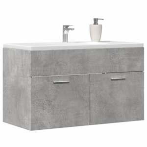 Skříňka pod umyvadlo betonově šedá 80x38,5x46 cm dřevotříska - obrázek 3